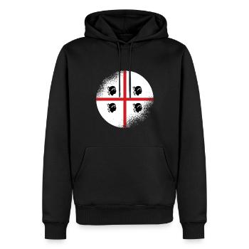 Sardinia Flag Used Look Sardinian Flag Vintage - Men’s Premium Organic Hoodie - black - Front - Nico (187cm)