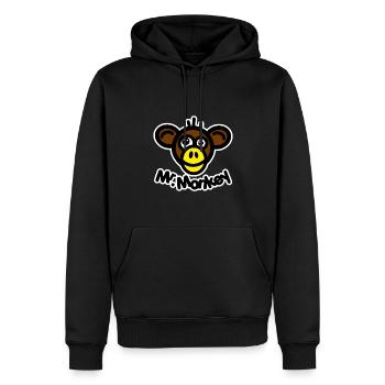 Mr monkey - yellow smile - Men’s Premium Organic Hoodie - black - Front - Nico (187cm)