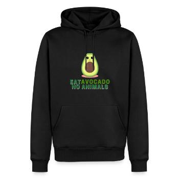 Eat Avocado no Animals - Männer Premium Bio Hoodie - Schwarz - Vorne - Nico (187cm)