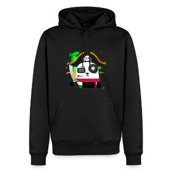 panda pirate - Men’s Premium Organic Hoodie - black - Front - Nico (187cm)