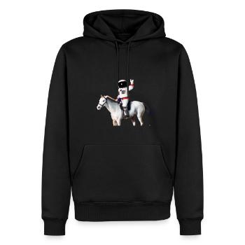 Astronaute à cheval - Sweat à capuche Premium bio Homme - noir - Devant - Nico (187cm)
