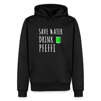Pfefferminz Likör Pfeffi Vatertag Sauf - Männer Premium Bio Hoodie - Schwarz - Vorne - Nico (187cm)
