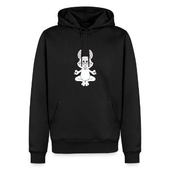 KANINCHEN - HASE - YOGA - PILATES - TIER - Männer Premium Bio Hoodie - Schwarz - Vorne - Nico (187cm)