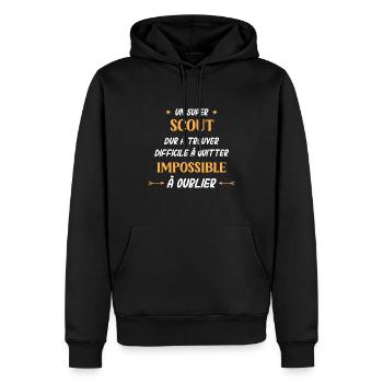 Super scout - Sweat à capuche Premium bio Homme - noir - Devant - Nico (187cm)