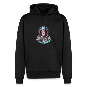 Weltraum Affe - Männer Premium Bio Hoodie - Schwarz - Vorne - Nico (187cm)