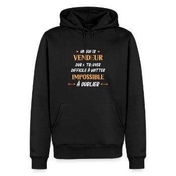 Super vendeur - Sweat à capuche Premium bio Homme - noir - Devant - Nico (187cm)