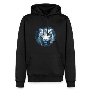 Tigre - Sweat à capuche Premium bio Homme - noir - Devant - Nico (187cm)