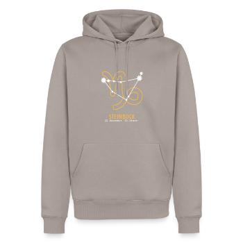 Sternzeichen Illustration Steinbock - Männer Premium Bio Hoodie - Taupe - Vorne - Nico (187cm)
