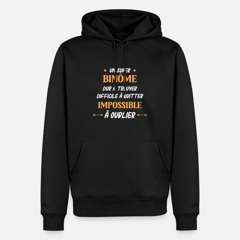 binome - Sweat à capuche Premium bio Homme - noir