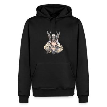 Astrid - Männer Premium Bio Hoodie - Schwarz - Vorne - Nico (187cm)