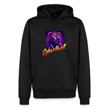 Cyberpunk Bear - Men’s Premium Organic Hoodie - black - Front - Nico (187cm)