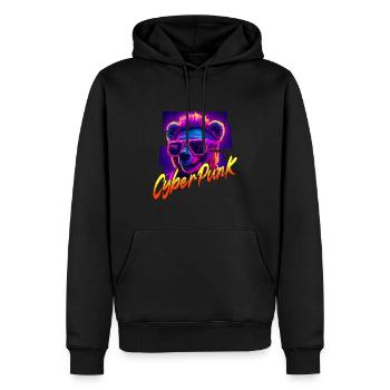 Cyberpunk Bear - Men’s Premium Organic Hoodie - black - Front - Nico (187cm)