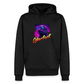 Cyberpunk Turtle - Men’s Premium Organic Hoodie - black - Front - Nico (187cm)