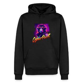 Cyberpunk-Affe - Männer Premium Bio Hoodie - Schwarz - Vorne - Nico (187cm)