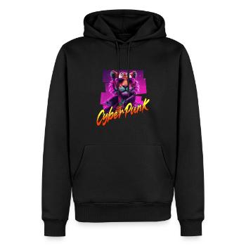 Cyberpunk Tiger - Men’s Premium Organic Hoodie - black - Front - Nico (187cm)