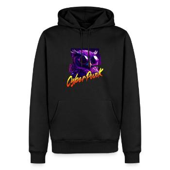 Cyberpunk Owl - Men’s Premium Organic Hoodie - black - Front - Nico (187cm)