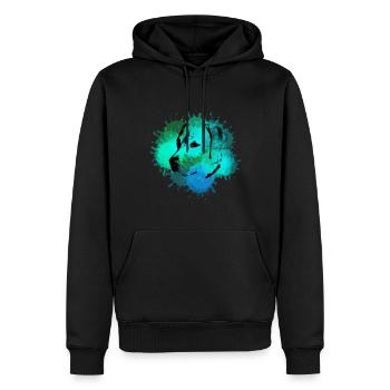 Labrador, Golden Retriever,Watercolor, painting - Men’s Premium Organic Hoodie - black - Front - Nico (187cm)