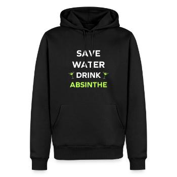Wasser sparen, Absinth trinken - Männer Premium Bio Hoodie - Schwarz - Vorne - Nico (187cm)