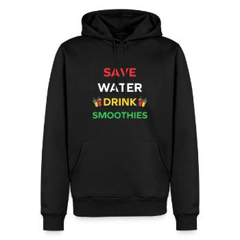 Wasser sparen, Smoothies trinken - Männer Premium Bio Hoodie - Schwarz - Vorne - Nico (187cm)