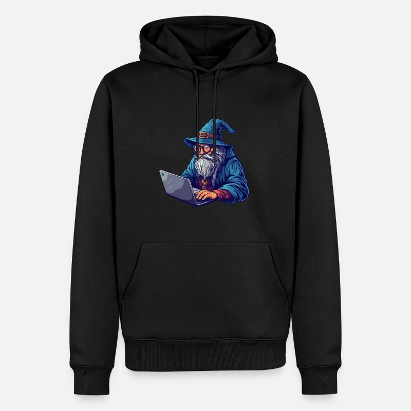 IT Zauberer - Männer Premium Bio Hoodie - Schwarz