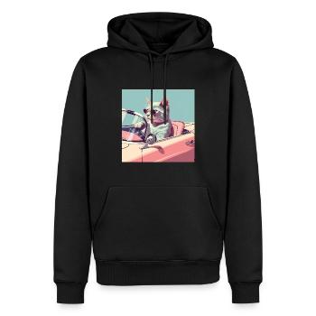 Convertible Cat - Men’s Premium Organic Hoodie - black - Front - Nico (187cm)