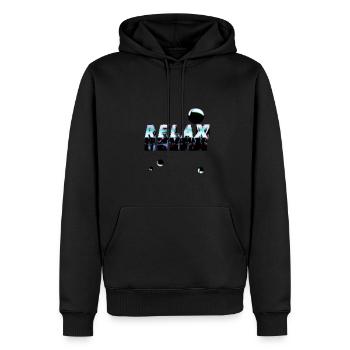 Relax - Sweat à capuche Premium bio Homme - noir - Devant - Nico (187cm)