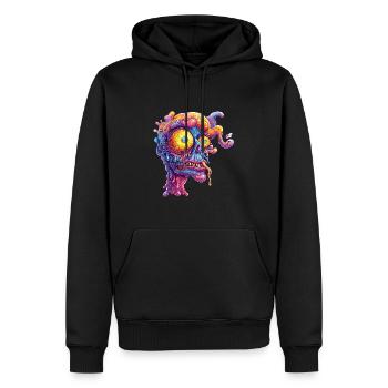 Psychedelisches Monster - Männer Premium Bio Hoodie - Schwarz - Vorne - Nico (187cm)
