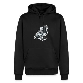 Spy Dove : Conception de robot futuriste - Sweat à capuche Premium bio Homme - noir - Devant - Nico (187cm)