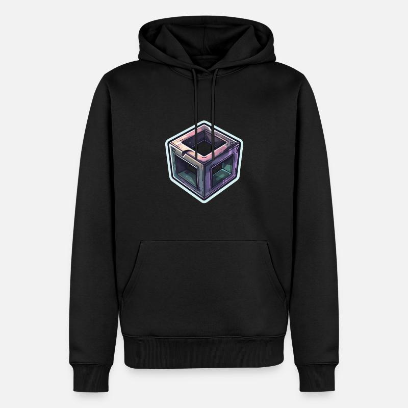 Cube mystique - Sweat à capuche Premium bio Homme - noir