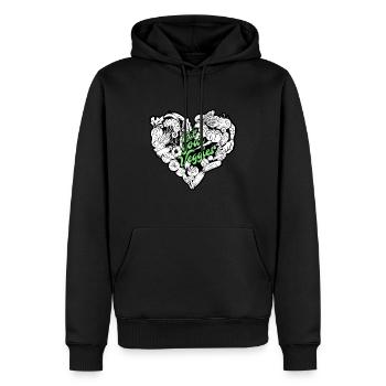 Iss dein Gemuese - Männer Premium Bio Hoodie - Schwarz - Vorne - Nico (187cm)