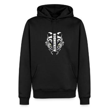 Raubkatze personalisiert Alexander - Männer Premium Bio Hoodie - Schwarz - Vorne - Nico (187cm)