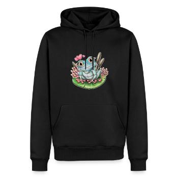 Frosch - Männer Premium Bio Hoodie - Schwarz - Vorne - Nico (187cm)