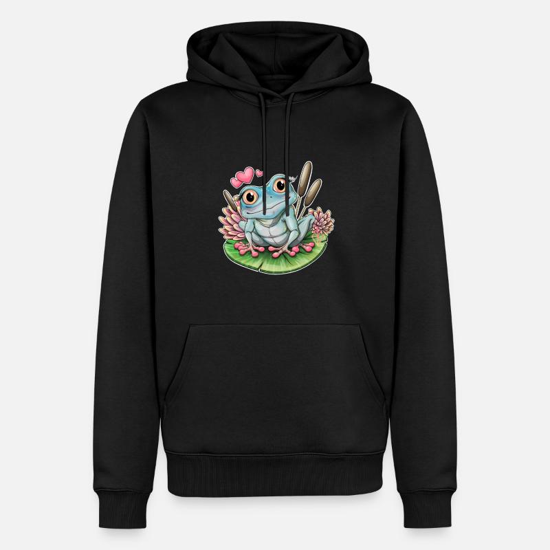 Frosch - Männer Premium Bio Hoodie - Schwarz