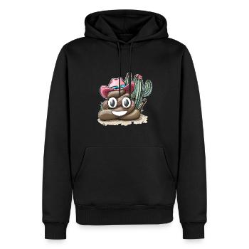 Western-Hut mit Pile off Poo in Pink - Männer Premium Bio Hoodie - Schwarz - Vorne - Nico (187cm)