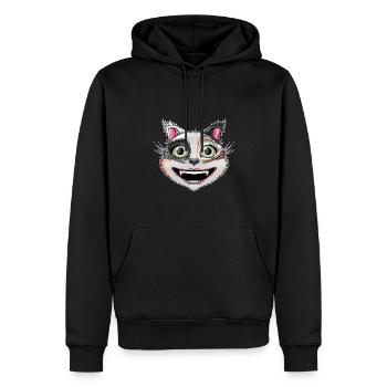 Chat calicot heureux - Sweat à capuche Premium bio Homme - noir - Devant - Nico (187cm)