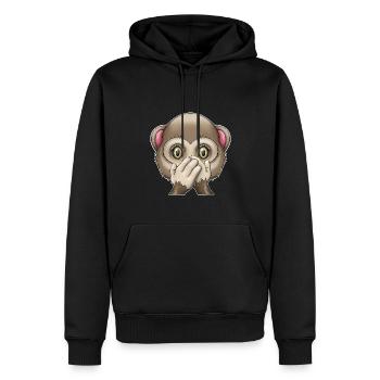 Iwazaru - seinen Mund zuhalten (sprich nichts Böses) - Männer Premium Bio Hoodie - Schwarz - Vorne - Nico (187cm)