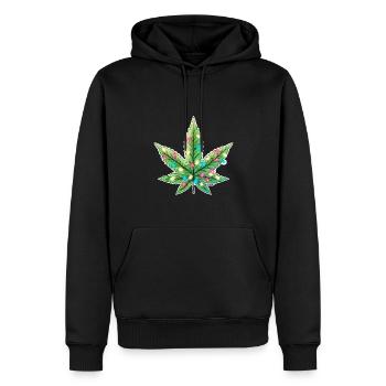Feuille avec des lumières de Noël - Sweat à capuche Premium bio Homme - noir - Devant - Nico (187cm)