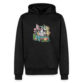 Lapin de Pâques dans un panier - Sweat à capuche Premium bio Homme - noir - Devant - Nico (187cm)