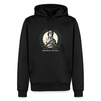 Sculpter tailleur de pierre - Je rends les roches plus chics - Sweat à capuche Premium bio Homme - noir - Devant - Nico (187cm)