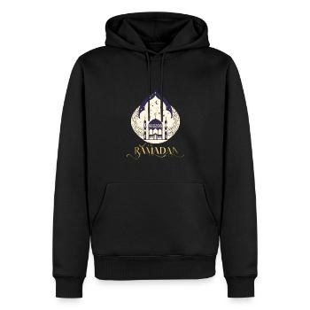 Cadeau du Ramadan Aïd Moubarak Islam Allah Musulman - Sweat à capuche Premium bio Homme - noir - Devant - Nico (187cm)
