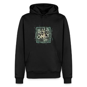 Nur Bass-Musik - Männer Premium Bio Hoodie - Schwarz - Vorne - Nico (187cm)