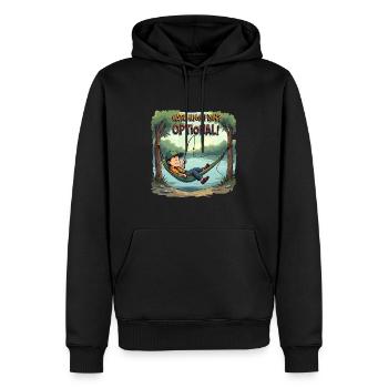 Catching Fish? Optional! Fischer fischen Shirt - Männer Premium Bio Hoodie - Schwarz - Vorne - Nico (187cm)
