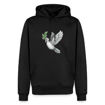 Freiheit - Männer Premium Bio Hoodie - Schwarz - Vorne - Nico (187cm)