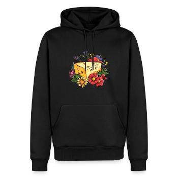 Fromage aux fleurs - Sweat à capuche Premium bio Homme - noir - Devant - Nico (187cm)