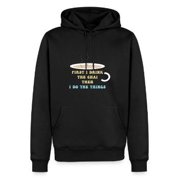 Chai Latte Tee trinken Teetrinker - Männer Premium Bio Hoodie - Schwarz - Vorne - Nico (187cm)