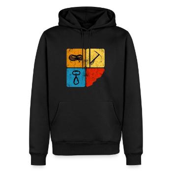 Alpinist Bergsteiger Kletterseil Fels Eisklettern - Männer Premium Bio Hoodie - Schwarz - Vorne - Nico (187cm)