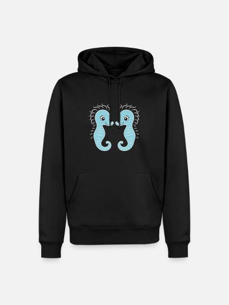Humor Kleines Seepferdchen - Männer Premium Bio Hoodie - Schwarz