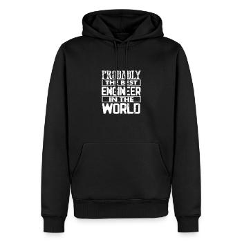 Engineer Gift Probably Best Engineering in the - Men’s Premium Organic Hoodie - black - Front - Nico (187cm)