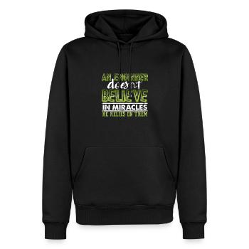 Engineer Gifts An Engineer Doesn't Believe in - Men’s Premium Organic Hoodie - black - Front - Nico (187cm)