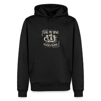 Cadeaux nageurs La natation est le remède pour tout - Sweat à capuche Premium bio Homme - noir - Devant - Nico (187cm)